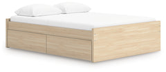 Onita Natural Queen Platform Bed with 1 Side Storage - Ornate Home