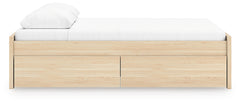 Onita Natural Queen Platform Bed with 1 Side Storage - Ornate Home
