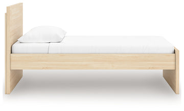 Onita Natural Twin Panel Platform Bed - Ornate Home