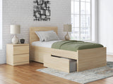 Onita Natural Twin Panel Platform Bed with 1 Side Storage (Online Special Price) - Ornate Home