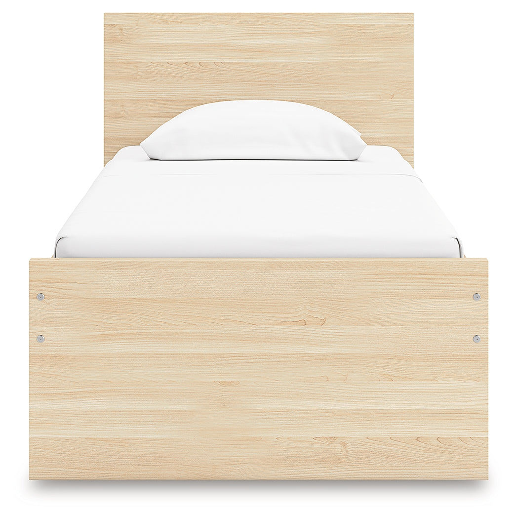 Onita Natural Twin Panel Platform Bed with 1 Side Storage (Online Special Price) - Ornate Home