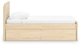 Onita Natural Twin Panel Platform Bed with 1 Side Storage (Online Special Price) - Ornate Home