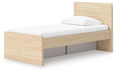 Onita Natural Twin Panel Platform Bed with 1 Side Storage - Ornate Home