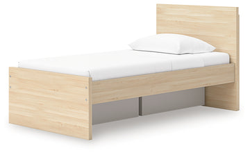 Onita Natural Twin Panel Platform Bed with 1 Side Storage - Ornate Home