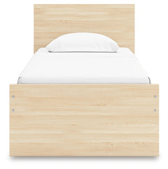 Onita Natural Twin Panel Platform Bed with 1 Side Storage - Ornate Home