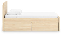 Onita Natural Twin Panel Platform Bed with 1 Side Storage - Ornate Home