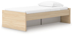 Onita Natural Twin Platform Bed with 1 Side Storage - Ornate Home
