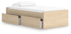 Onita Natural Twin Platform Bed with 1 Side Storage - Ornate Home