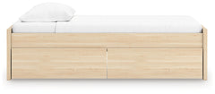 Onita Natural Twin Platform Bed with 1 Side Storage - Ornate Home