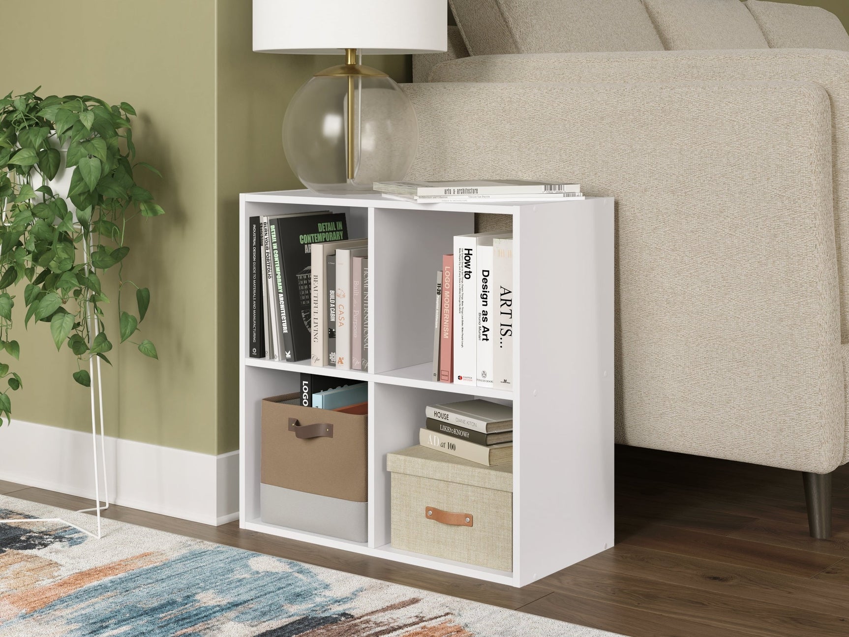 Onita White Four Cube Organizer (Online Special Price) - Ornate Home