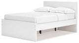 Onita White Full Panel Platform Youth Bed with 1 Side Storage (Online Special Price) - Ornate Home