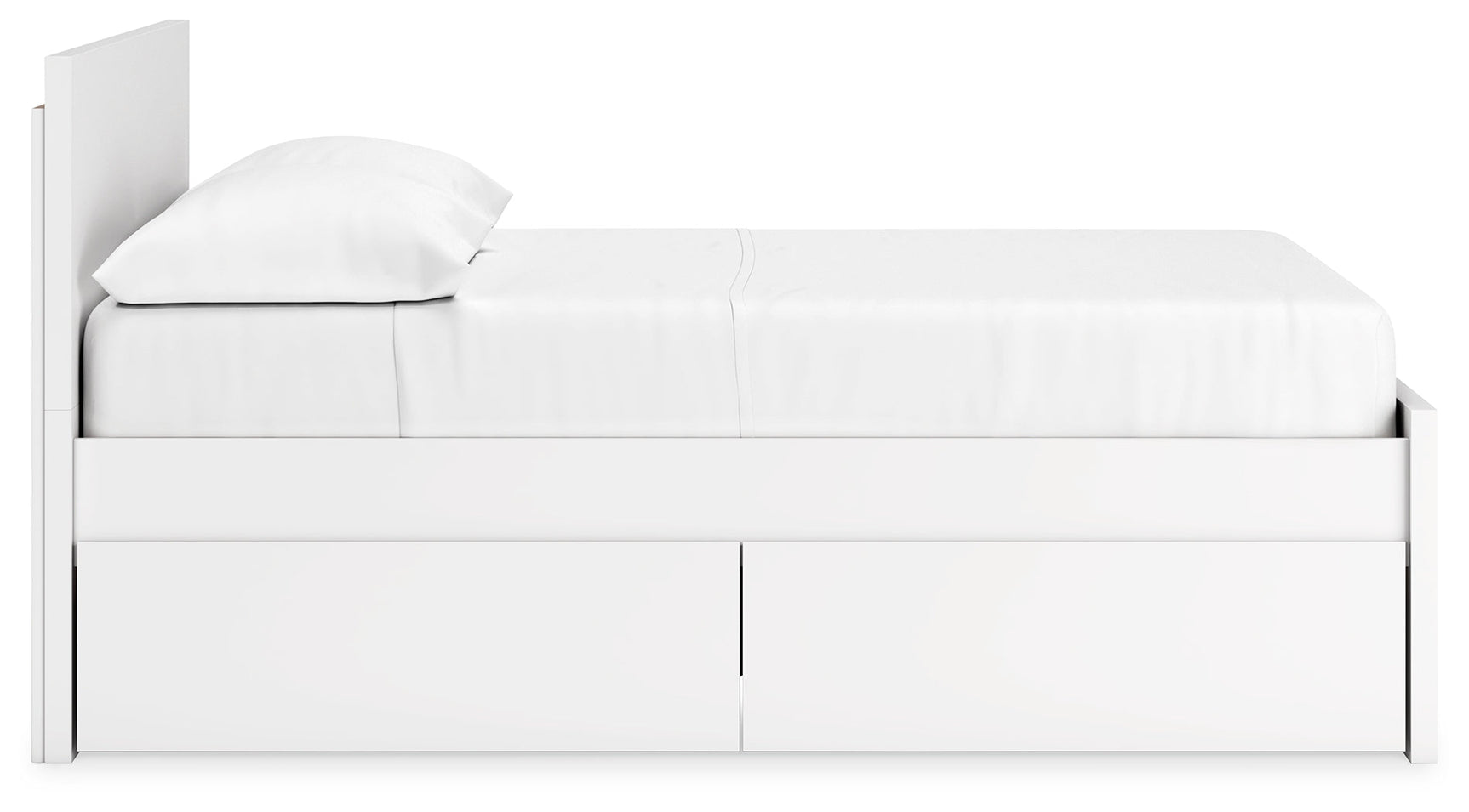 Onita White Full Panel Platform Youth Bed with 1 Side Storage (Online Special Price) - Ornate Home