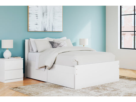 Onita White Full Panel Platform Youth Bed with 2 Side Storage - Ornate Home