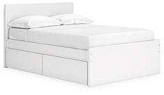 Onita White Full Panel Platform Youth Bed with 2 Side Storage - Ornate Home