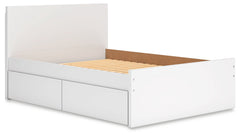 Onita White Full Panel Platform Youth Bed with 2 Side Storage - Ornate Home