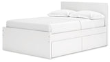 Onita White Full Panel Platform Youth Bed with 2 Side Storage - Ornate Home