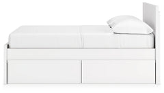 Onita White Full Panel Platform Youth Bed with 2 Side Storage - Ornate Home