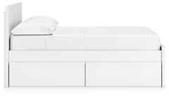 Onita White Full Panel Platform Youth Bed with 2 Side Storage - Ornate Home