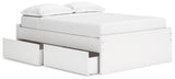 Onita White Full Platform Bed with 1 Side Storage (Online Special Price) - Ornate Home
