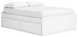 Onita White Full Platform Bed with 1 Side Storage (Online Special Price) - Ornate Home