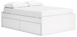 Onita White Full Platform Youth Bed with 1 Side Storage (Online Special Price) - Ornate Home