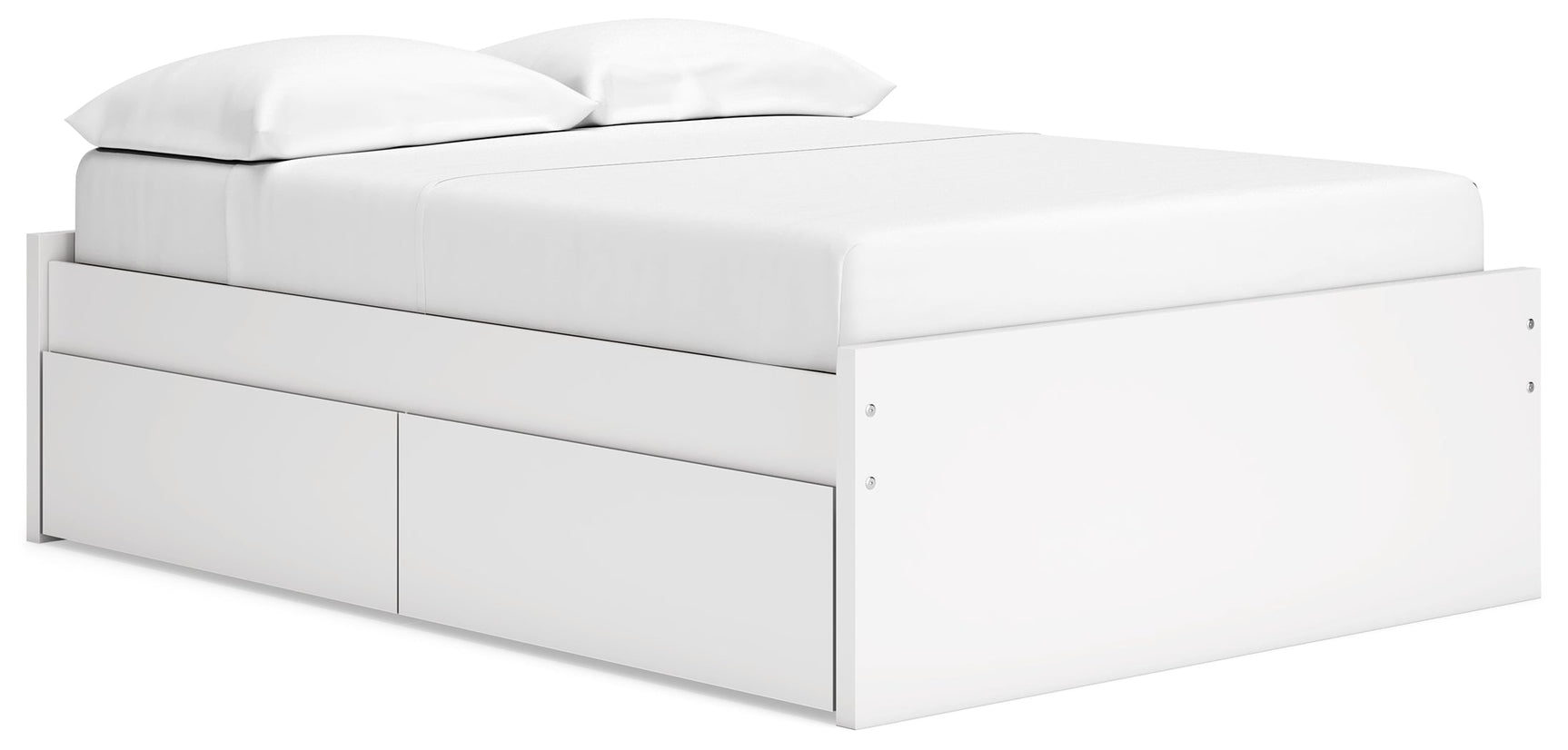 Onita White Full Platform Youth Bed with 1 Side Storage (Online Special Price) - Ornate Home