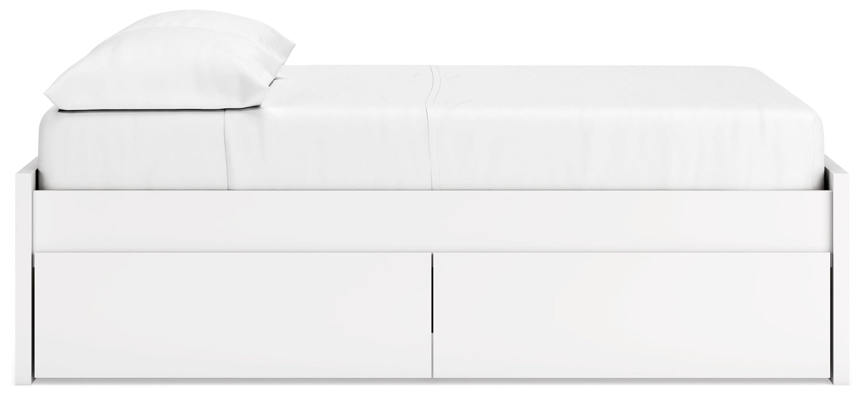 Onita White Full Platform Youth Bed with 1 Side Storage (Online Special Price) - Ornate Home