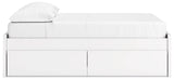 Onita White Full Platform Youth Bed with 1 Side Storage - Ornate Home