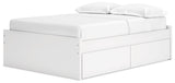 Onita White Full Platform Youth Bed with 2 Side Storage - Ornate Home