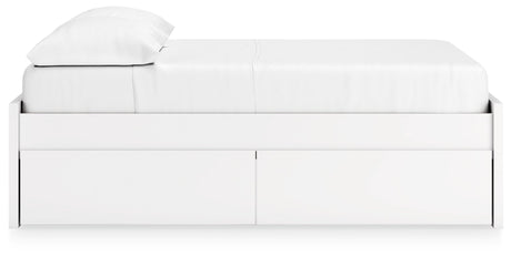 Onita White Full Platform Youth Bed with 2 Side Storage - Ornate Home