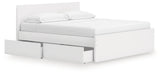 Onita White King Panel Platform Bed with 2 Side Storage (Online Special Price) - Ornate Home