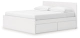 Onita White King Panel Platform Bed with 2 Side Storage (Online Special Price) - Ornate Home