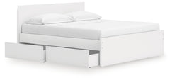 Onita White King Panel Platform Bed with 2 Side Storage - Ornate Home
