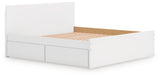 Onita White King Panel Platform Bed with 2 Side Storage - Ornate Home
