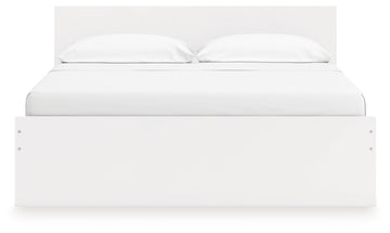 Onita White King Panel Platform Bed with 2 Side Storage - Ornate Home