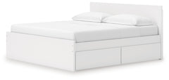 Onita White King Panel Platform Bed with 2 Side Storage - Ornate Home