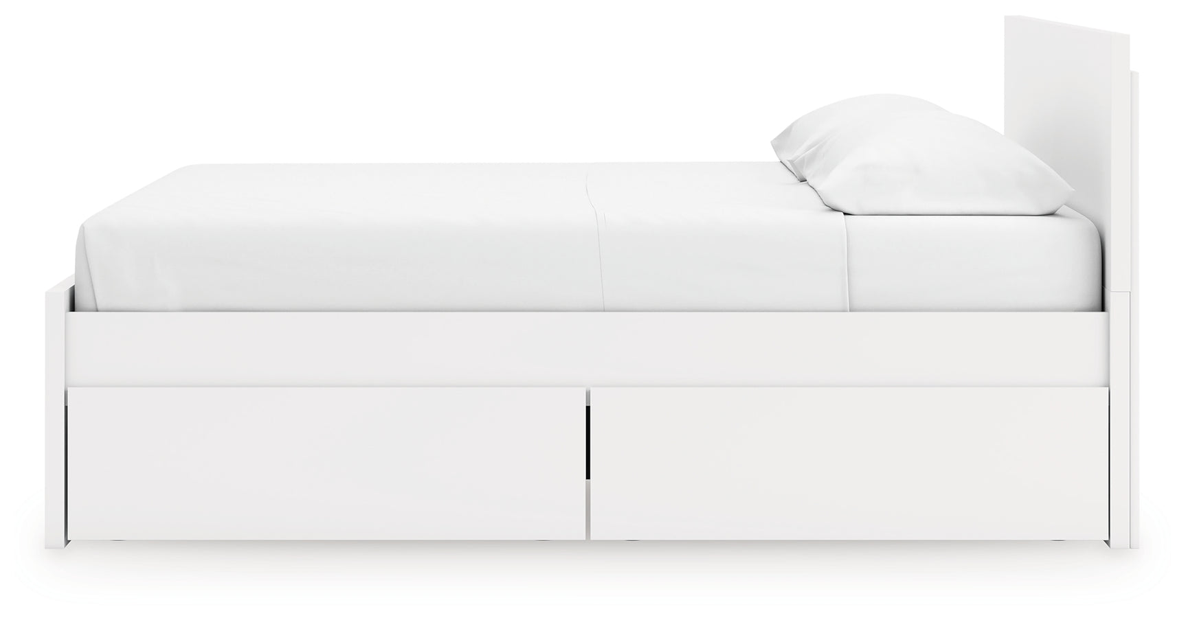 Onita White King Panel Platform Bed with 2 Side Storage - Ornate Home