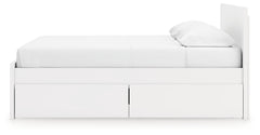 Onita White King Panel Platform Bed with 2 Side Storage - Ornate Home