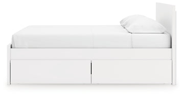 Onita White King Panel Platform Bed with 2 Side Storage - Ornate Home