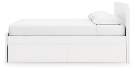 Onita White King Panel Platform Bed with 2 Side Storage - Ornate Home