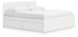 Onita White King Panel Platform Bed with Storage (Online Special Price) - Ornate Home