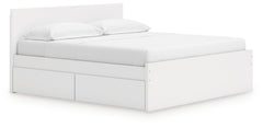 Onita White King Panel Platform Bed with Storage - Ornate Home