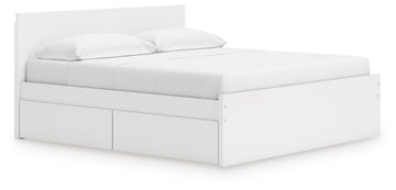 Onita White King Panel Platform Bed with Storage - Ornate Home