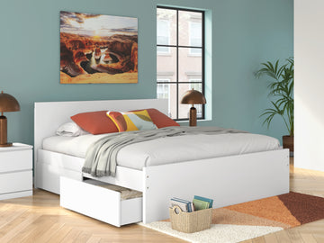Onita White King Panel Platform Bed with Storage - Ornate Home