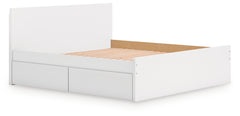 Onita White King Panel Platform Bed with Storage - Ornate Home