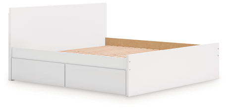 Onita White King Panel Platform Bed with Storage - Ornate Home