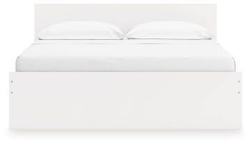 Onita White King Panel Platform Bed with Storage - Ornate Home