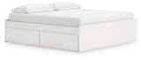 Onita White King Platform Bed with 1 Side Storage (Online Special Price) - Ornate Home
