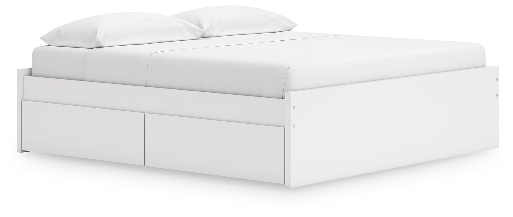 Onita White King Platform Bed with 1 Side Storage (Online Special Price) - Ornate Home