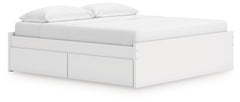 Onita White King Platform Bed with 1 Side Storage - Ornate Home